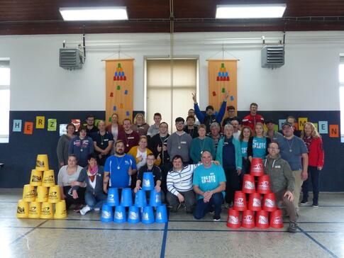 Teilnehmer und Veranstalter des Sport Stacking-Schnuppertags